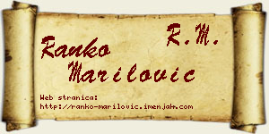 Ranko Marilović vizit kartica